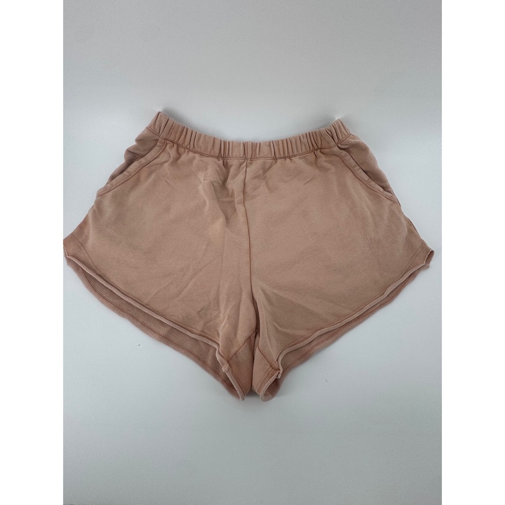 Aerie Soft Lounge Shorts Pink Tan Elastic Waist Relaxed Fit Size S‎